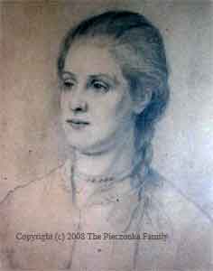 Albert Pieczonka Family Photos - Pencil Sketch of Fanny Pieczonka
